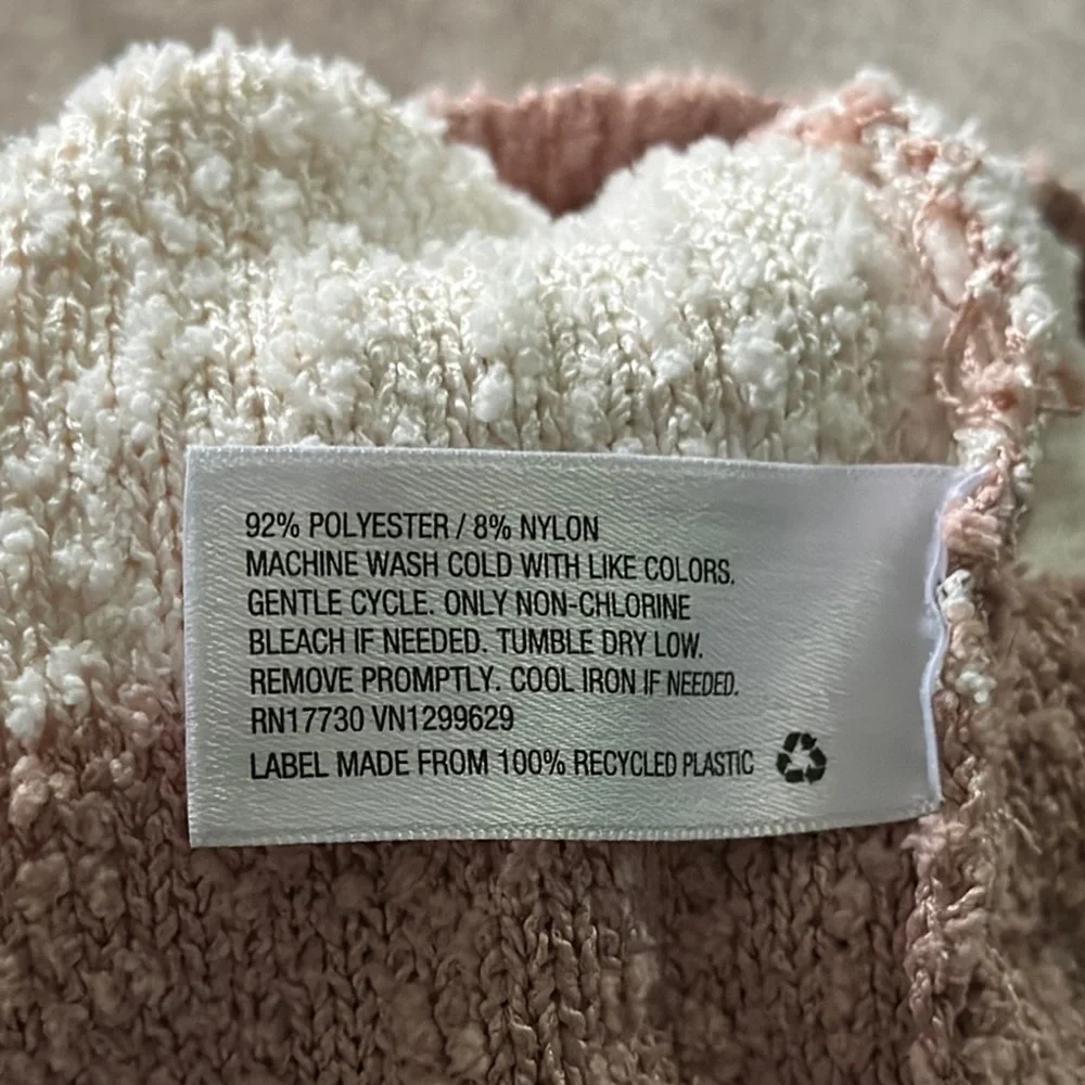 KNOX ROSE Pink/Cream V-Neck Sweater Size Small NC0145